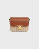 CELINE TEEN TRIOMPHE BAG in WICKER AND NATURAL CALFSKIN 116552FUO.02NT