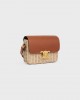 CELINE TEEN TRIOMPHE BAG in WICKER AND NATURAL CALFSKIN 116552FUO.02NT