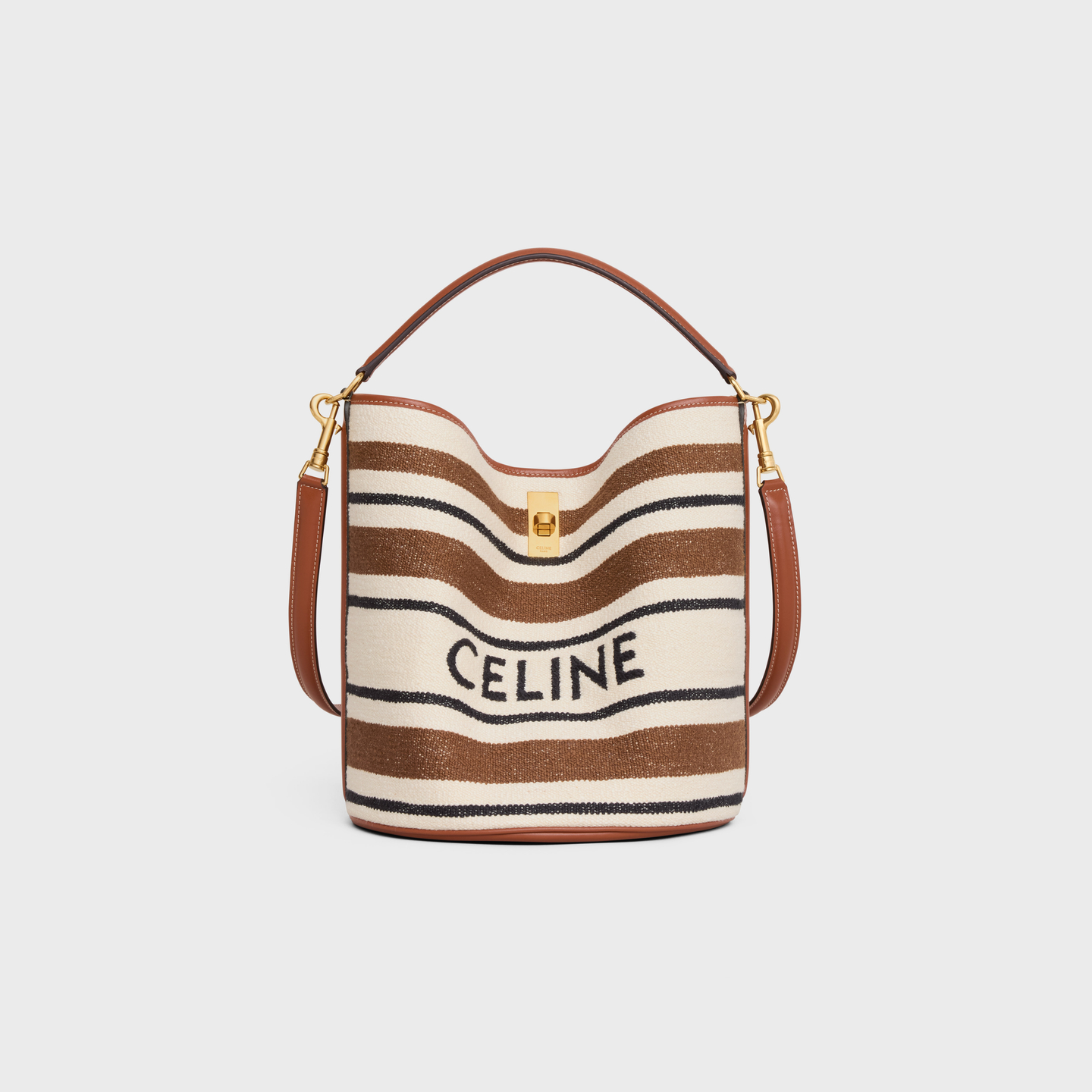 CELINE Bucket 16 Bag in striped textile with celine JACQUARD 195572FN8.14ML