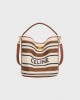 CELINE Bucket 16 Bag in striped textile with celine JACQUARD 195572FN8.14ML