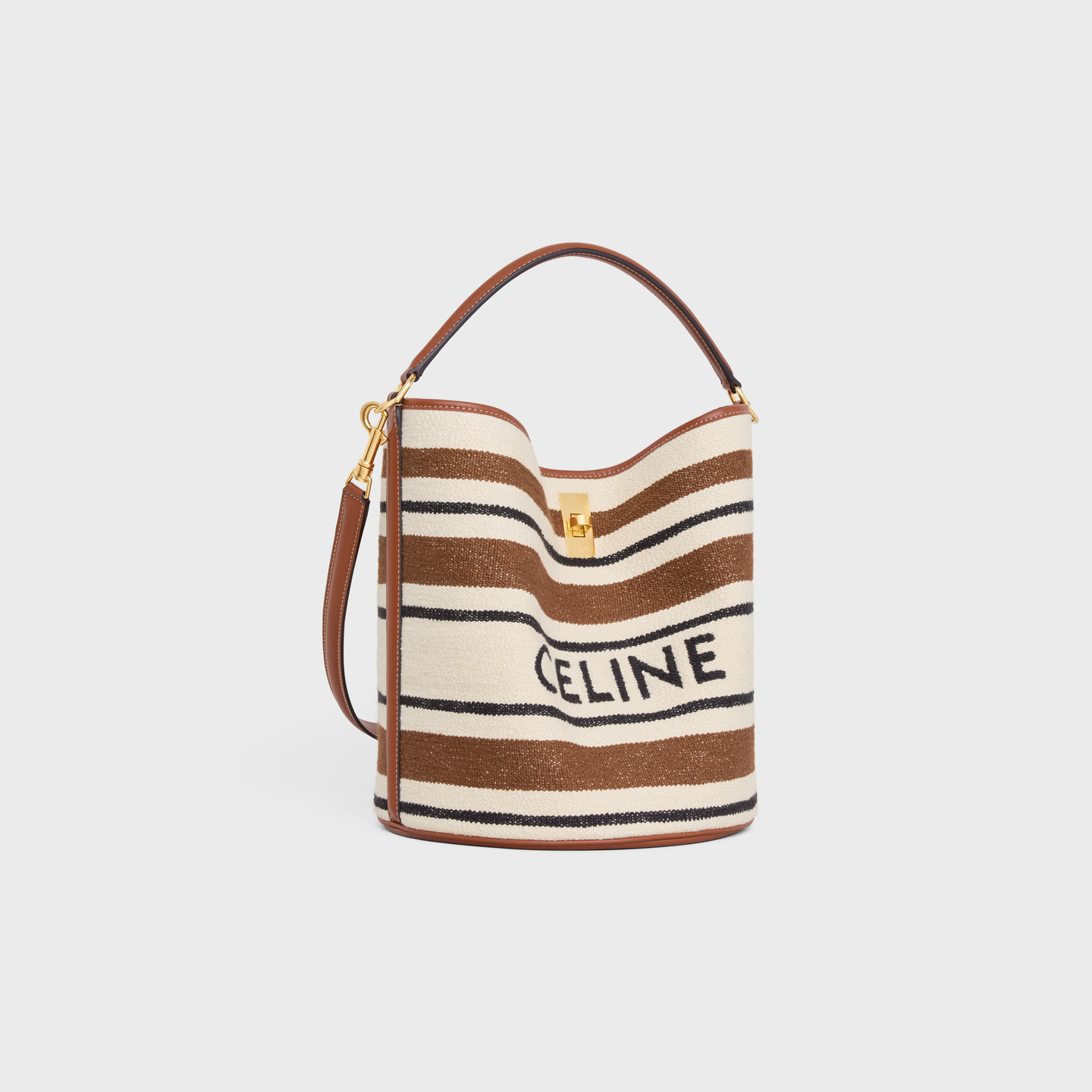 CELINE Bucket 16 Bag in striped textile with celine JACQUARD 195572FN8.14ML