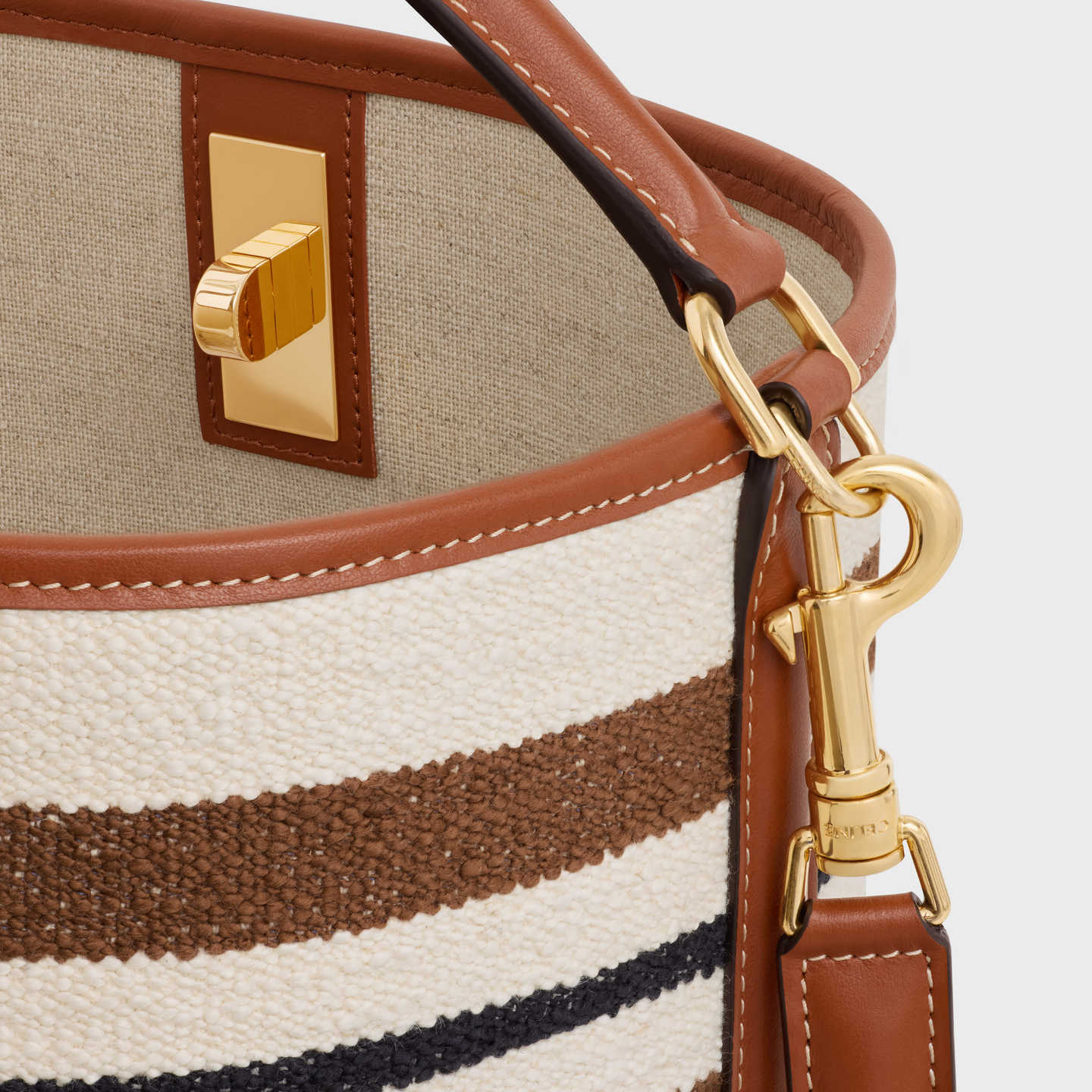 CELINE Bucket 16 Bag in striped textile with celine JACQUARD 195572FN8.14ML