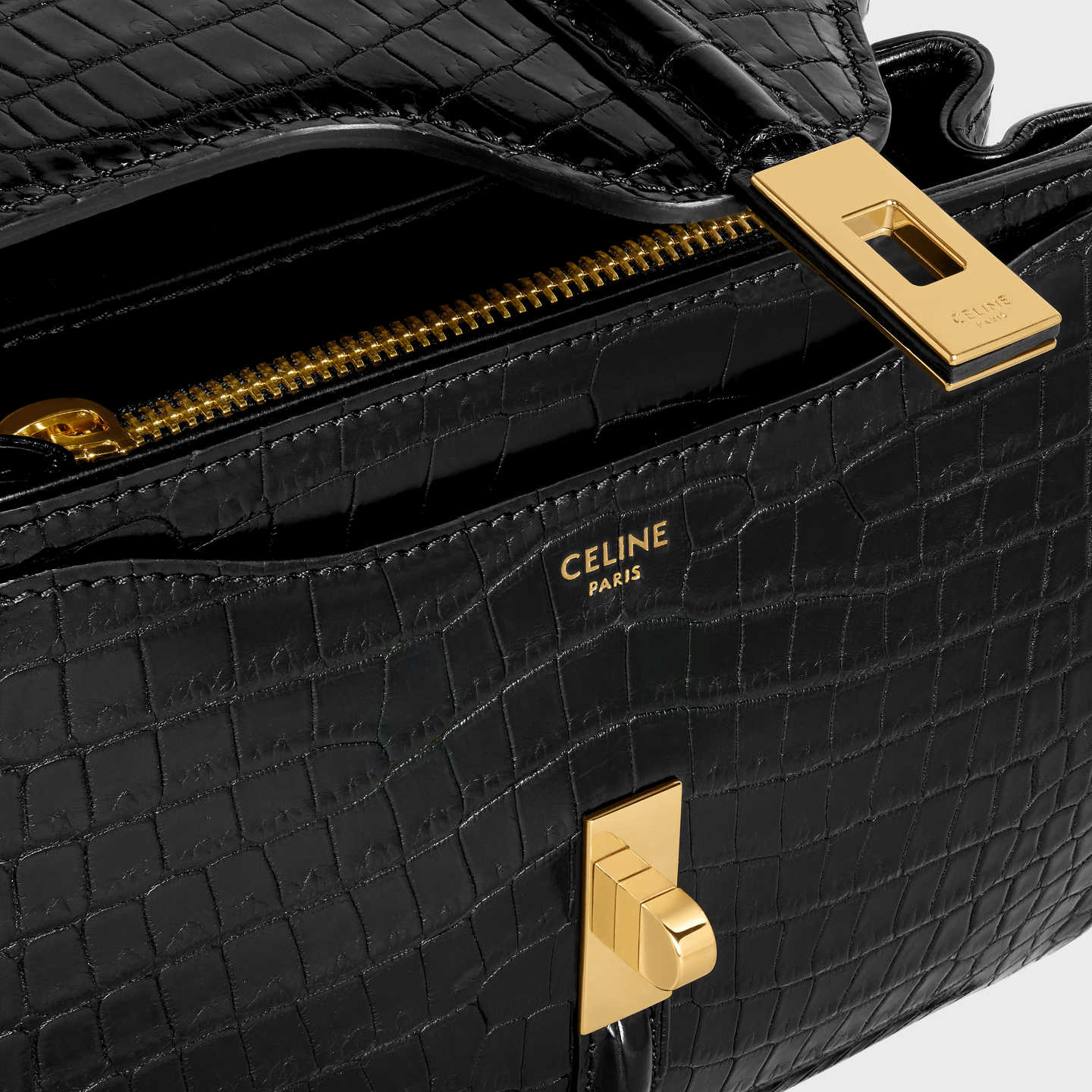 CELINE MINI 16 in porosus crocodile 197984BF3.38NO