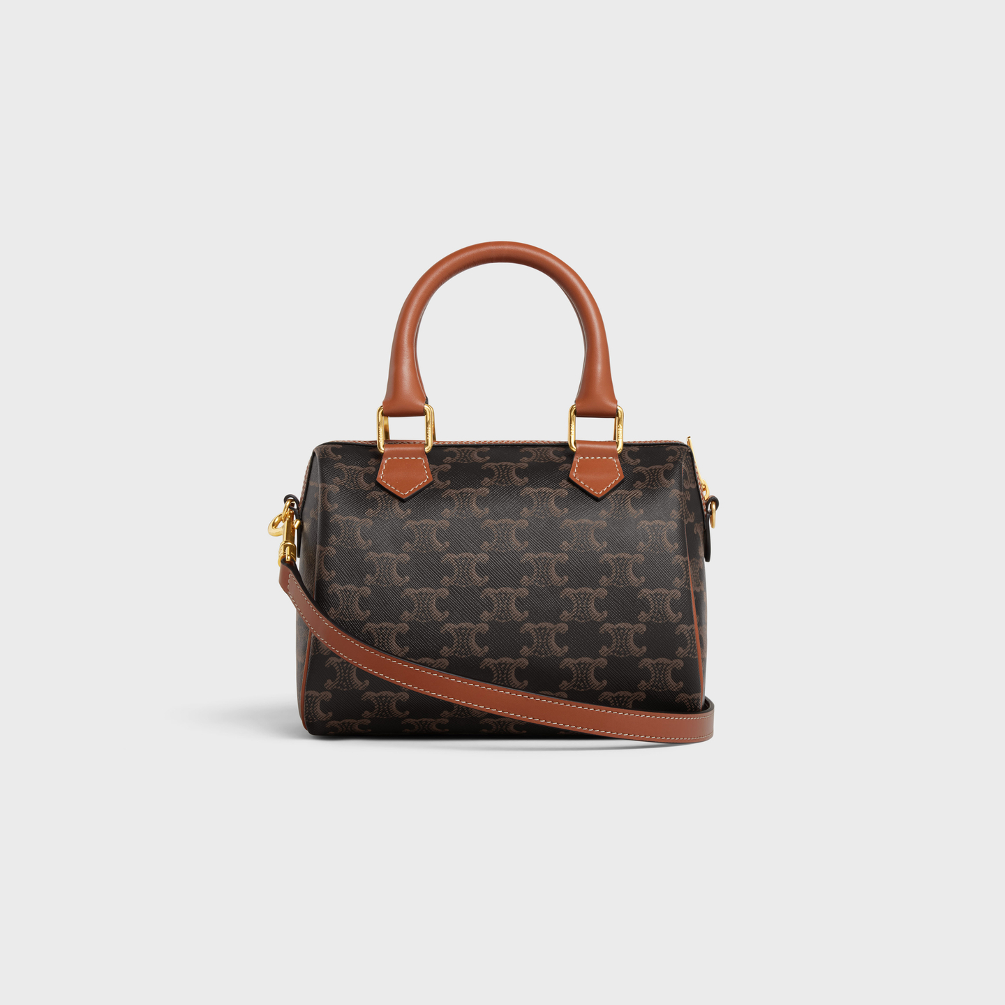 CELINE SMALL BOSTON in Triomphe Canvas and calfskin 113772CAS.04LU