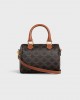 CELINE SMALL BOSTON in Triomphe Canvas and calfskin 113772CAS.04LU