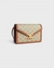 CELINE ENVELOPPE BAG in Triomphe Canvas and calfskin 113322FLE.02GR