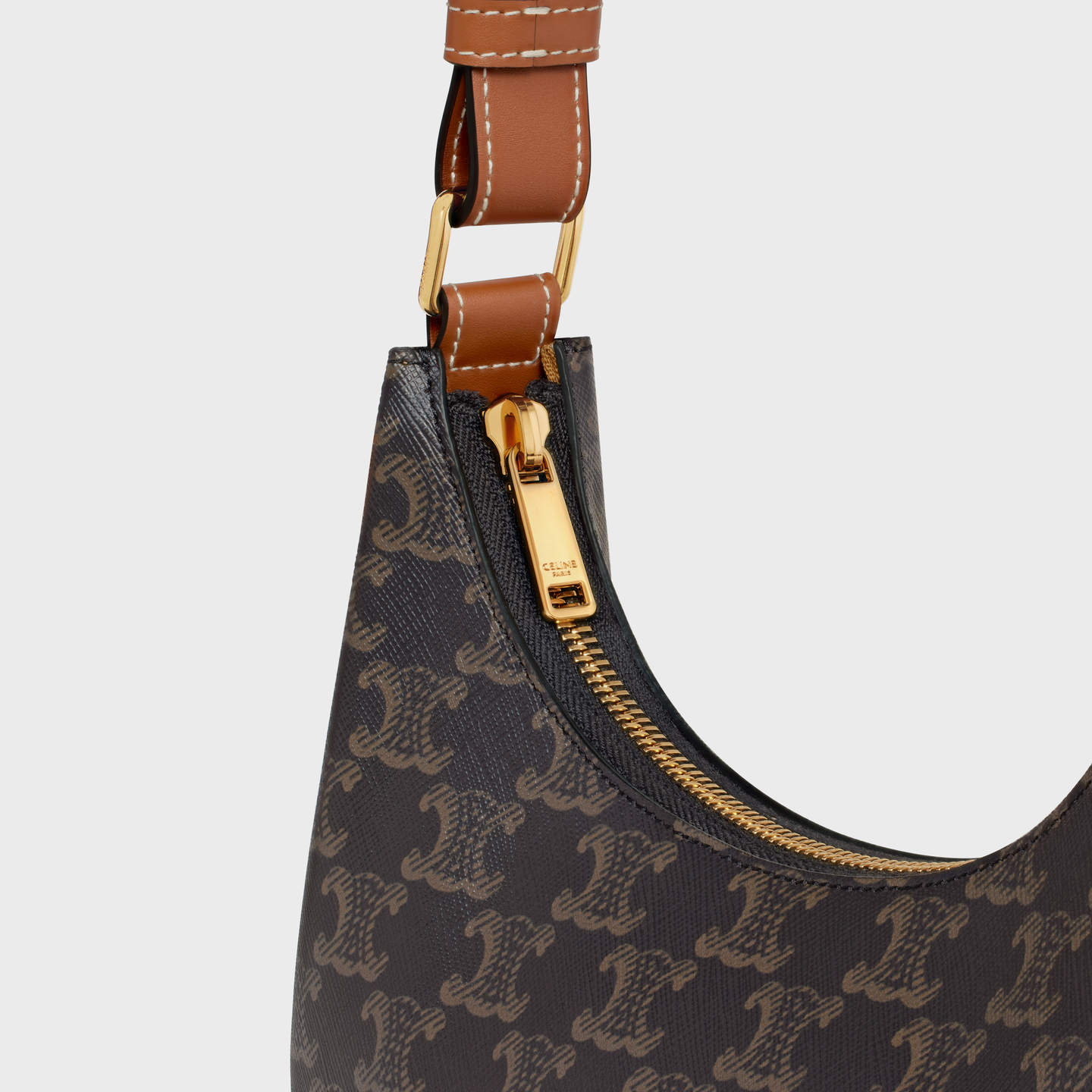 CELINE Ava Bag in Triomphe Canvas and calfskin 193952BZJ.04LU