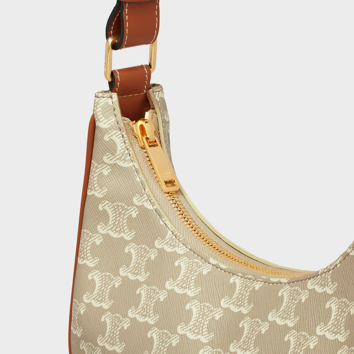 CELINE Ava Bag in Triomphe Canvas and calfskin 193952FLB.02GR