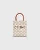 CELINE Mini Vertical Cabas in Triomphe Canvas and calfskin with Celine print 194372BZK.01BC