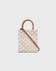 CELINE Mini Vertical Cabas in Triomphe Canvas and calfskin with Celine print 194372BZK.01BC