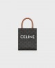 CELINE Mini Vertical Cabas in Triomphe Canvas and calfskin with Celine print 194372BZK.04LU