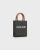 CELINE Mini Vertical Cabas in Triomphe Canvas and calfskin with Celine print 194372BZK.04LU