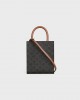 CELINE Mini Vertical Cabas in Triomphe Canvas and calfskin with Celine print 194372BZK.04LU