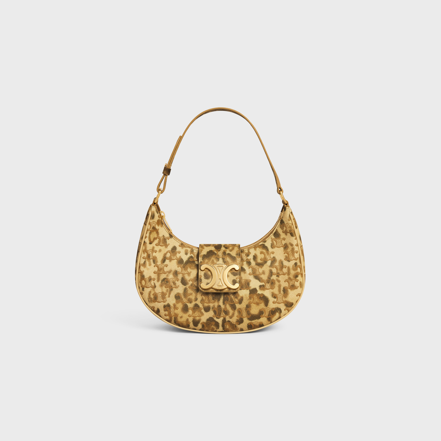 CELINE MEDIUM AVA TRIOMPHE BAG in Triomphe Canvas with leopard print 114492FQ4.19LE