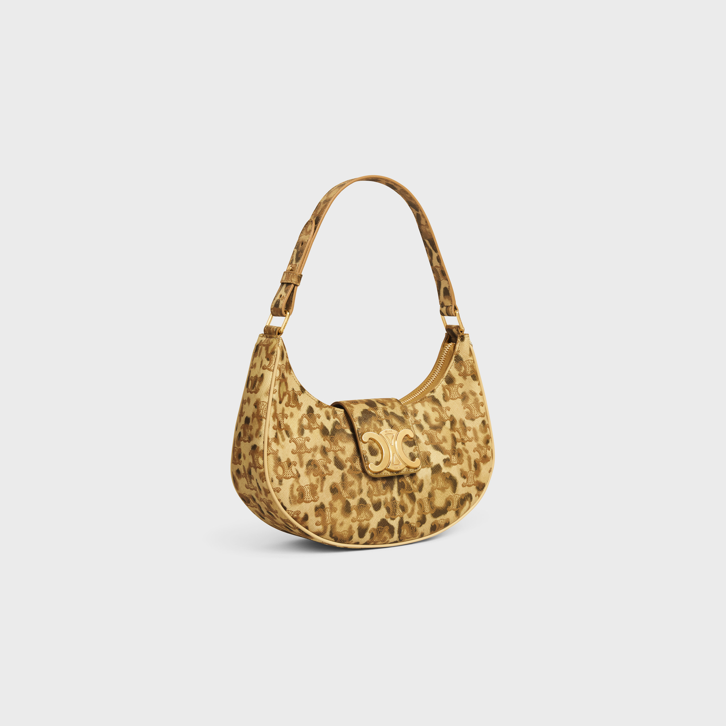 CELINE MEDIUM AVA TRIOMPHE BAG in Triomphe Canvas with leopard print 114492FQ4.19LE