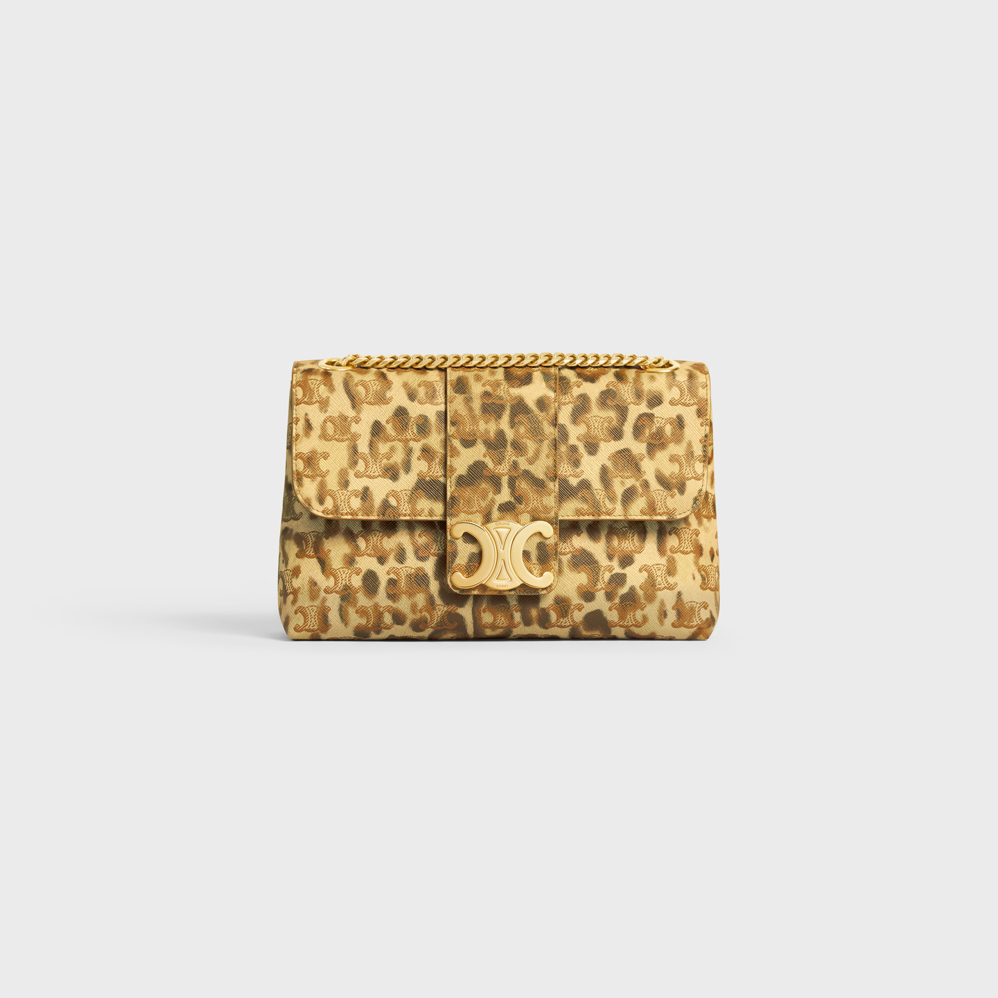 CELINE Medium Celine Victoire Bag in Triomphe Canvas with leopard print 115852FP3.19LE