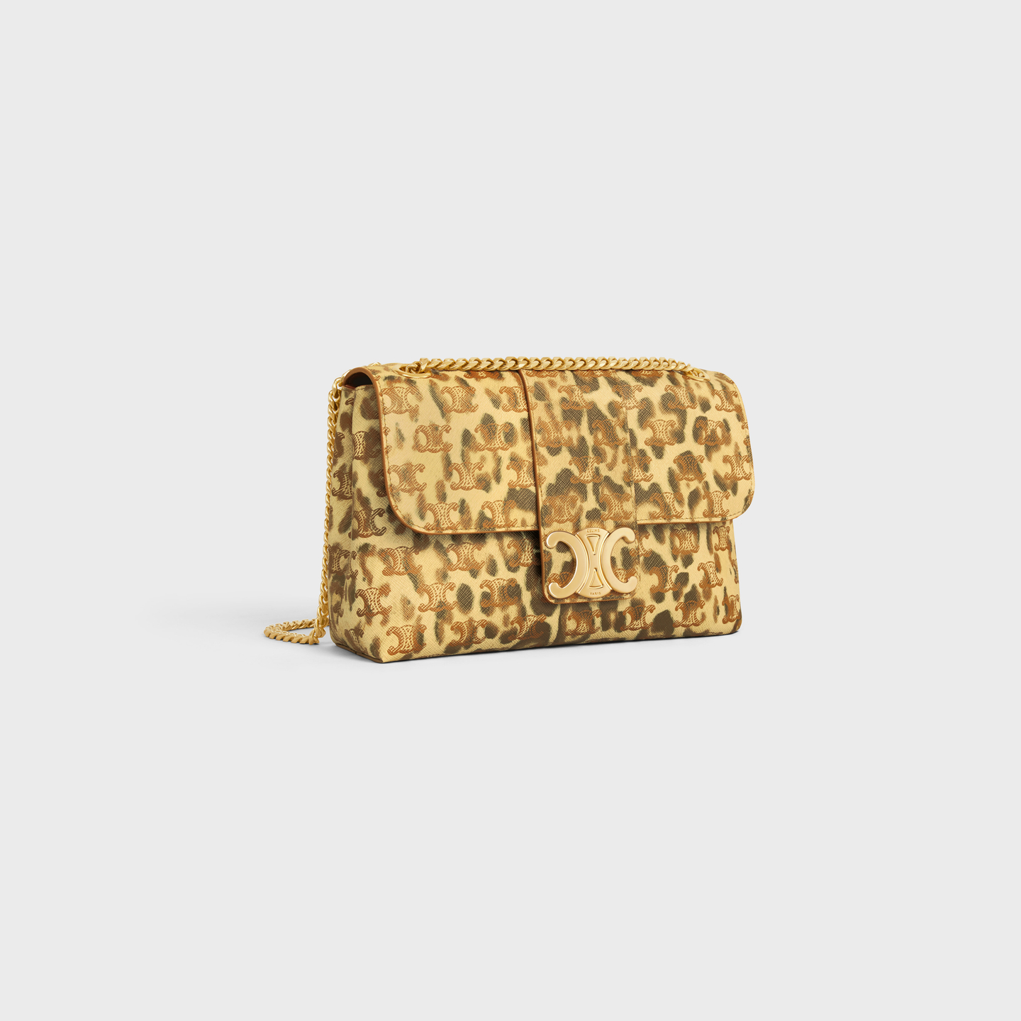 CELINE Medium Celine Victoire Bag in Triomphe Canvas with leopard print 115852FP3.19LE