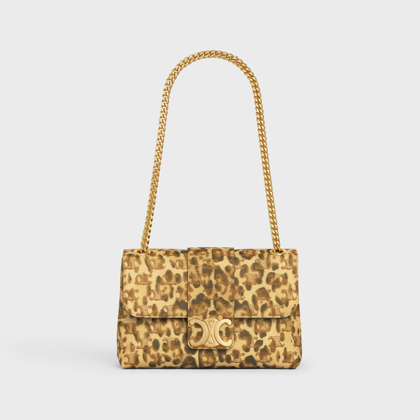 CELINE Medium Celine Victoire Bag in Triomphe Canvas with leopard print 115852FP3.19LE