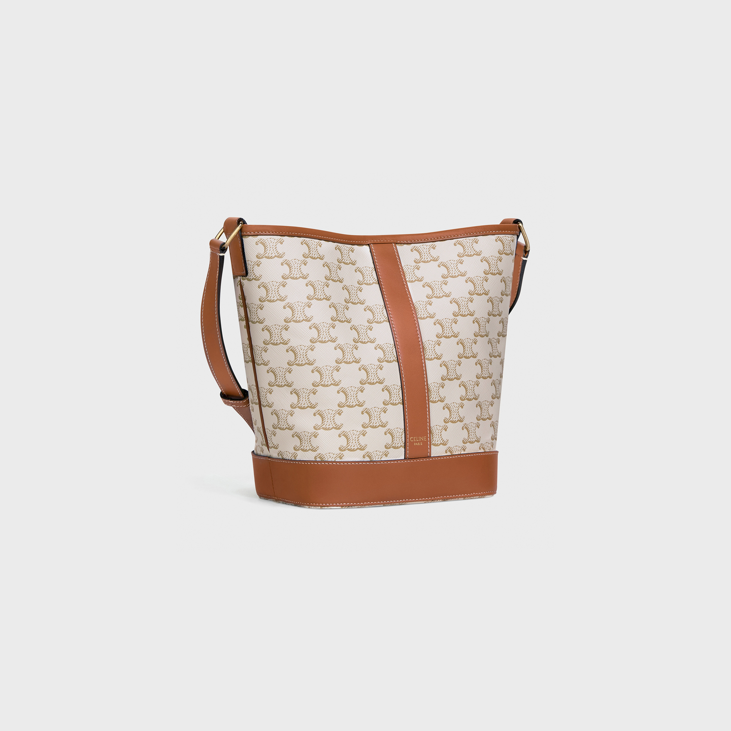 CELINE Small Bucket in Triomphe Canvas and calfskin 191442CAS.01BC