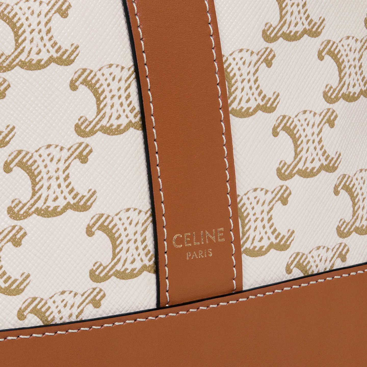 CELINE Small Bucket in Triomphe Canvas and calfskin 191442CAS.01BC