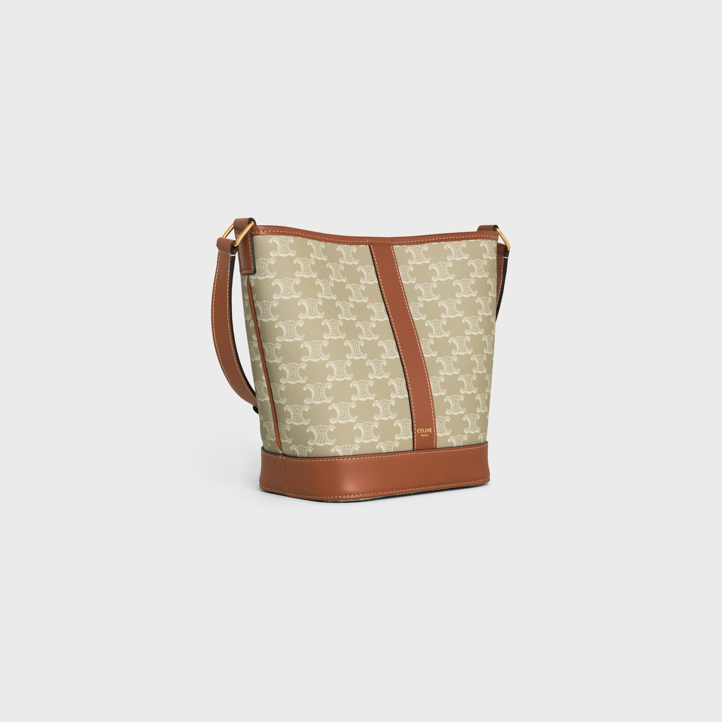 CELINE Small Bucket in Triomphe Canvas and calfskin 191442FLC.02GR