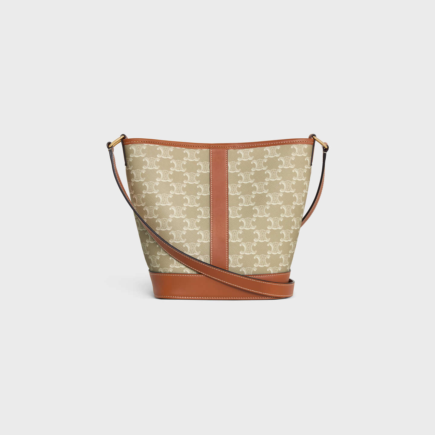 CELINE Small Bucket in Triomphe Canvas and calfskin 191442FLC.02GR