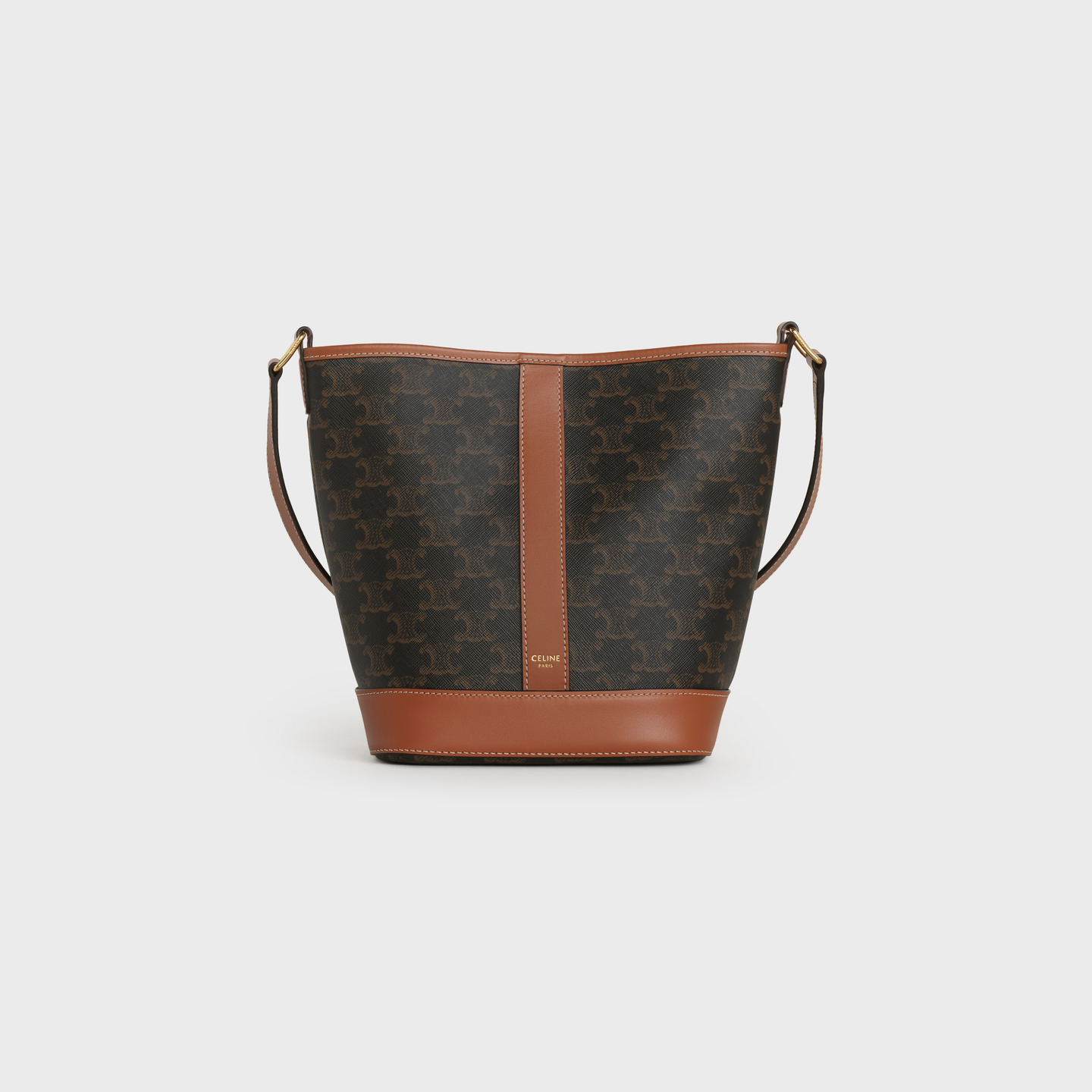 CELINE Small Bucket in Triomphe Canvas and calfskin 191442CAS.04LU