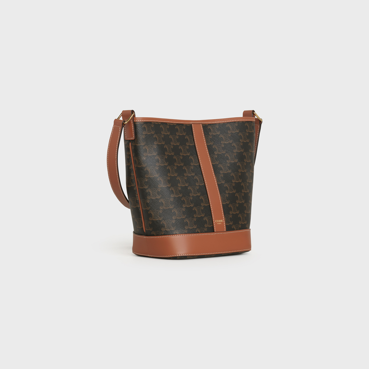 CELINE Small Bucket in Triomphe Canvas and calfskin 191442CAS.04LU