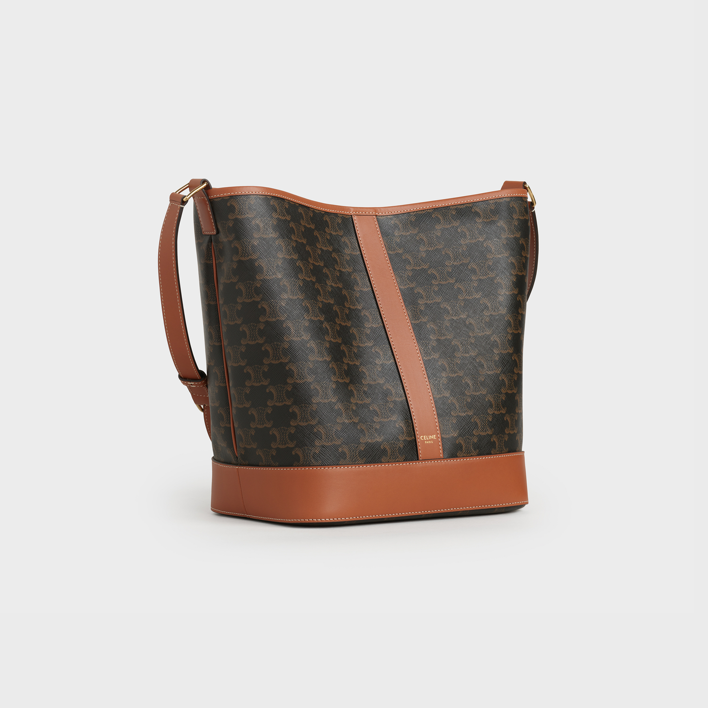 CELINE Medium Bucket in Triomphe Canvas and calfskin 191132CAS.04LU