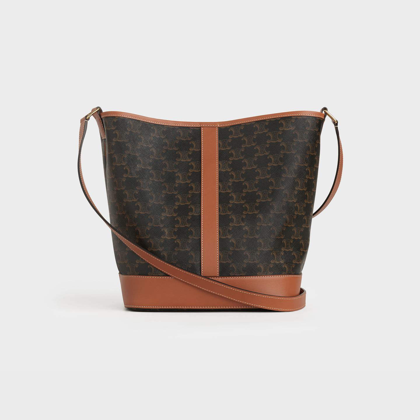 CELINE Medium Bucket in Triomphe Canvas and calfskin 191132CAS.04LU