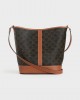 CELINE Medium Bucket in Triomphe Canvas and calfskin 191132CAS.04LU