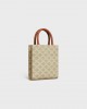 CELINE Mini Vertical Cabas in Triomphe Canvas and calfskin 194372FLB.02GR