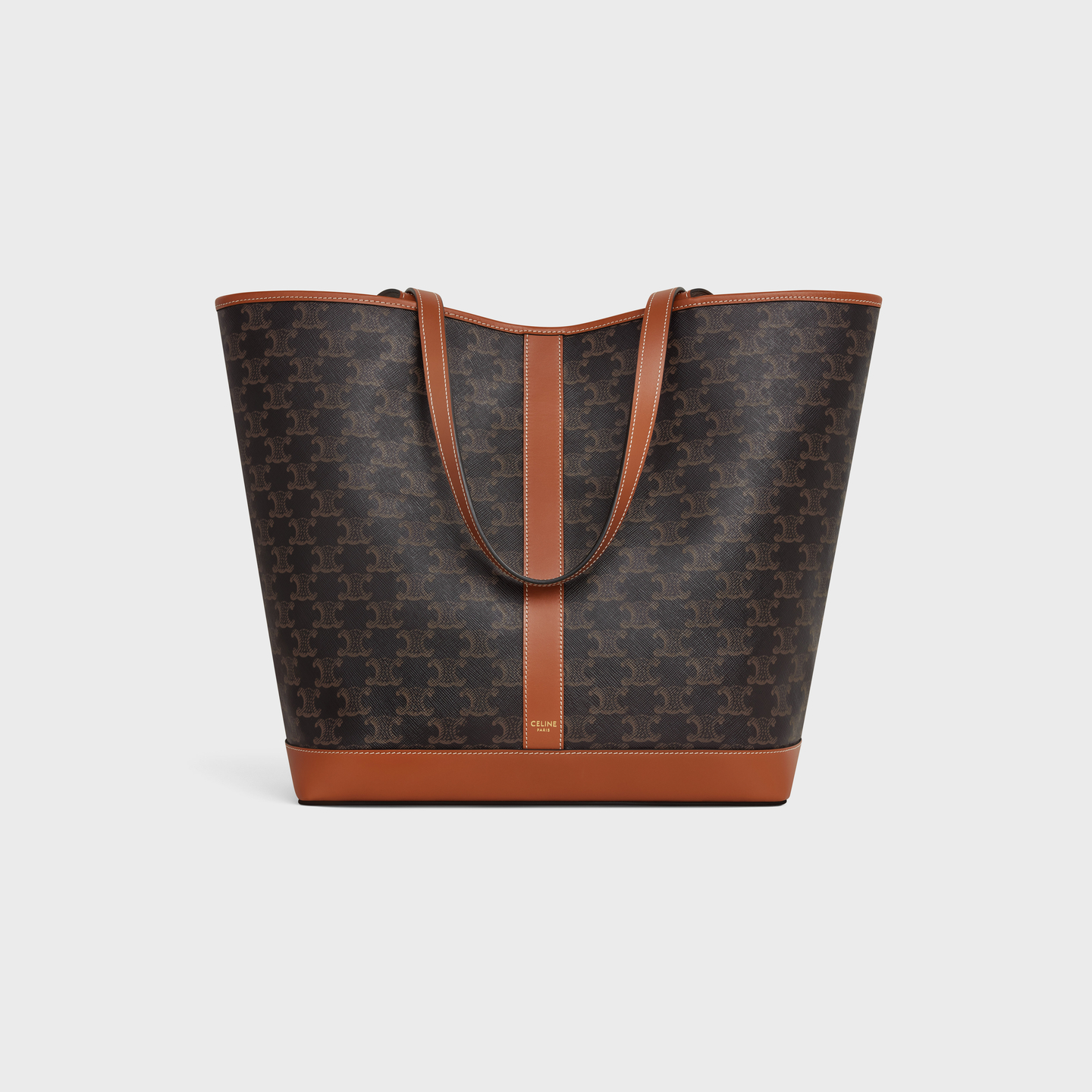 CELINE MEDIUM CABAS in Triomphe Canvas and calfskin 115072CAS.04LU