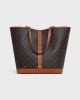 CELINE MEDIUM CABAS in Triomphe Canvas and calfskin 115072CAS.04LU