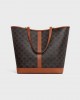 CELINE MEDIUM CABAS in Triomphe Canvas and calfskin 115072CAS.04LU