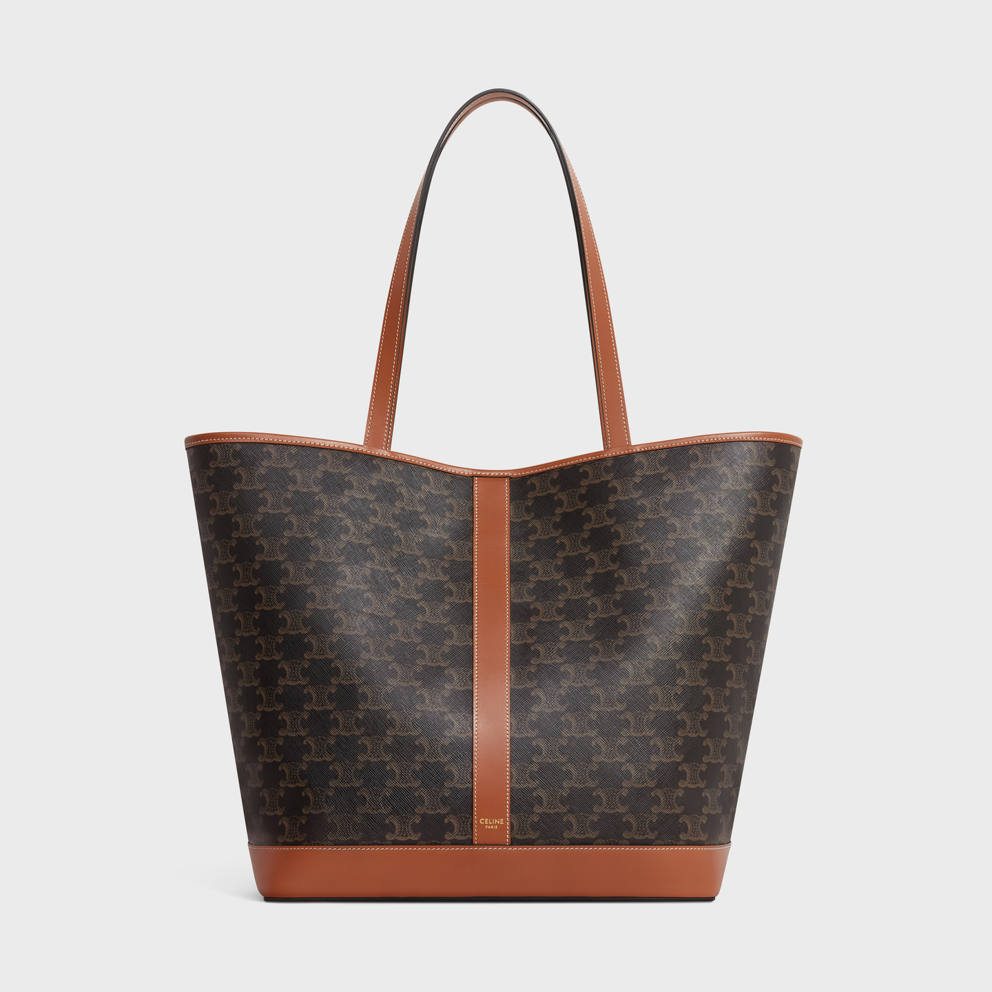 CELINE MEDIUM CABAS in Triomphe Canvas and calfskin 115072CAS.04LU