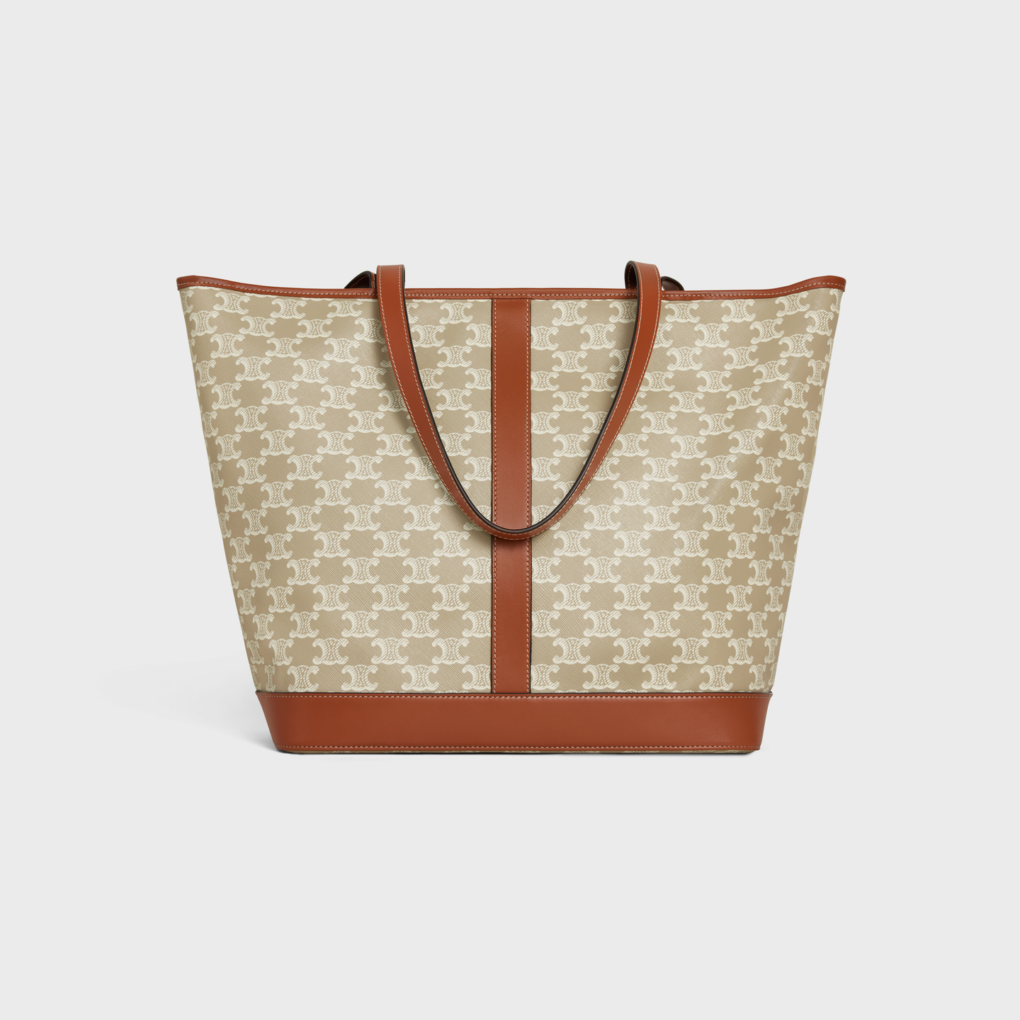 CELINE MEDIUM CABAS in Triomphe Canvas and calfskin 115072FLC.02GR