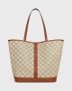 CELINE MEDIUM CABAS in Triomphe Canvas and calfskin 115072FLC.02GR