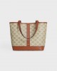 CELINE SMALL CABAS in Triomphe Canvas and calfskin 115082FLC.02GR