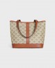 CELINE SMALL CABAS in Triomphe Canvas and calfskin 115082FLC.02GR