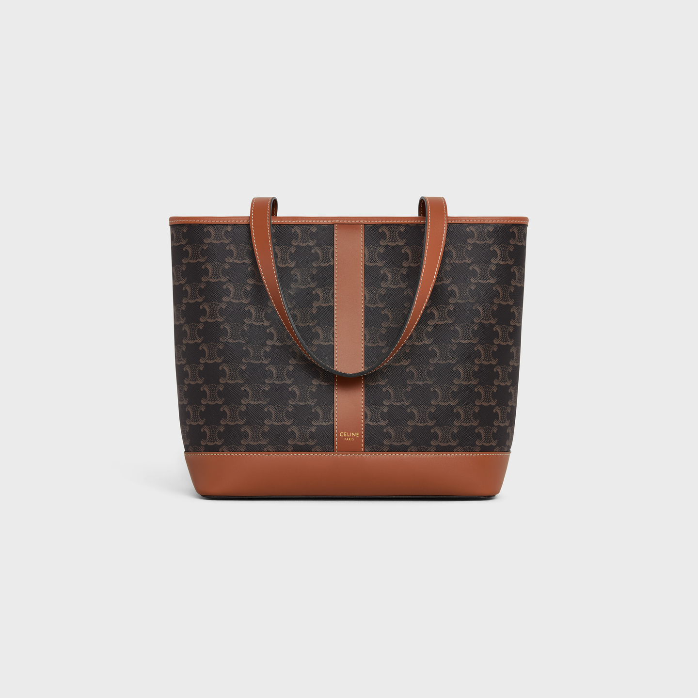 CELINE SMALL CABAS in Triomphe Canvas and calfskin 115082CAS.04LU