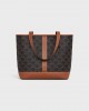 CELINE SMALL CABAS in Triomphe Canvas and calfskin 115082CAS.04LU