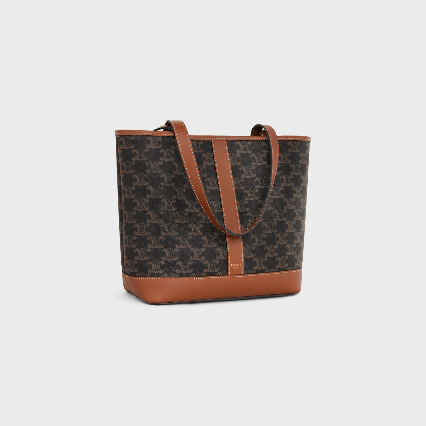 CELINE SMALL CABAS in Triomphe Canvas and calfskin 115082CAS.04LU