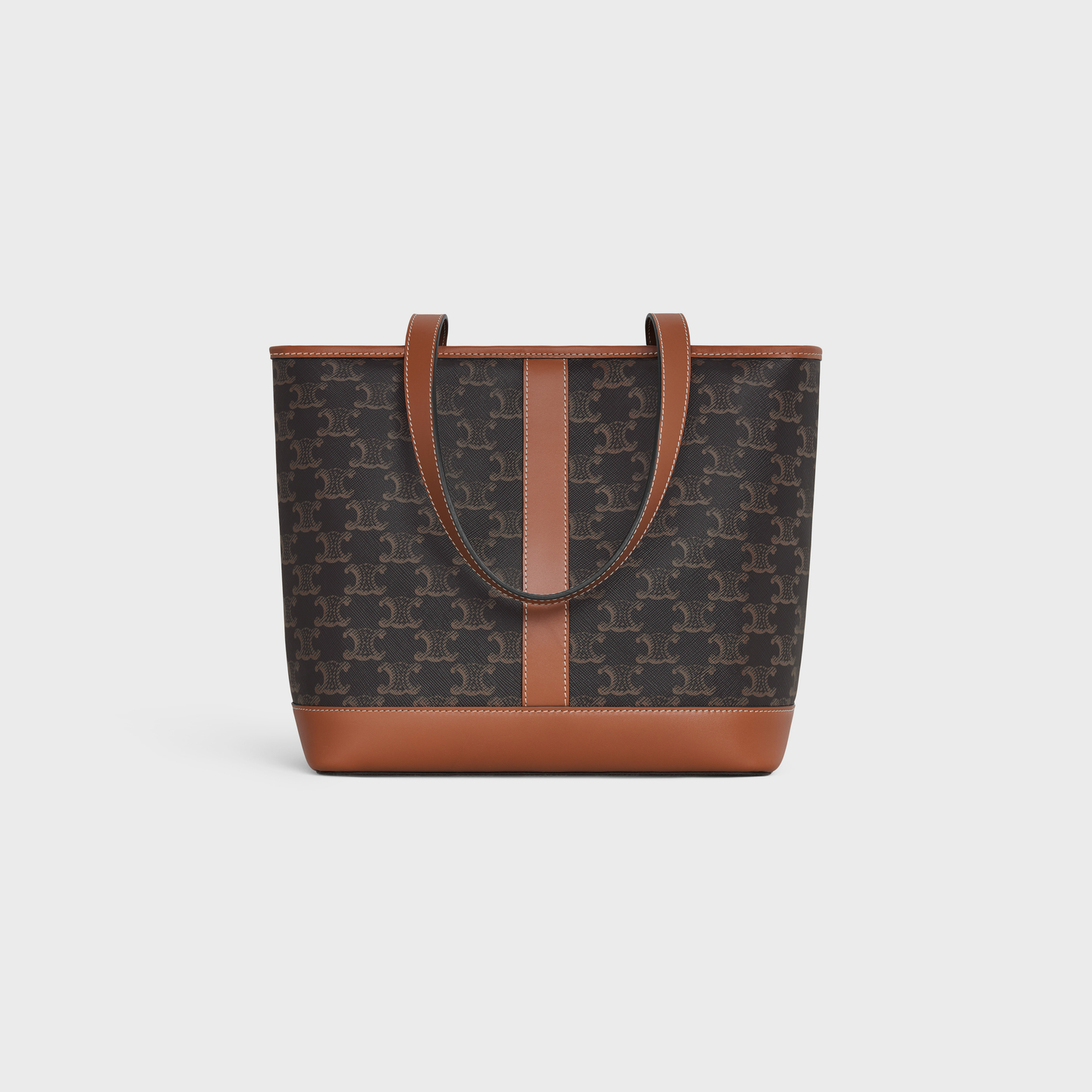 CELINE SMALL CABAS in Triomphe Canvas and calfskin 115082CAS.04LU