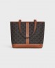 CELINE SMALL CABAS in Triomphe Canvas and calfskin 115082CAS.04LU