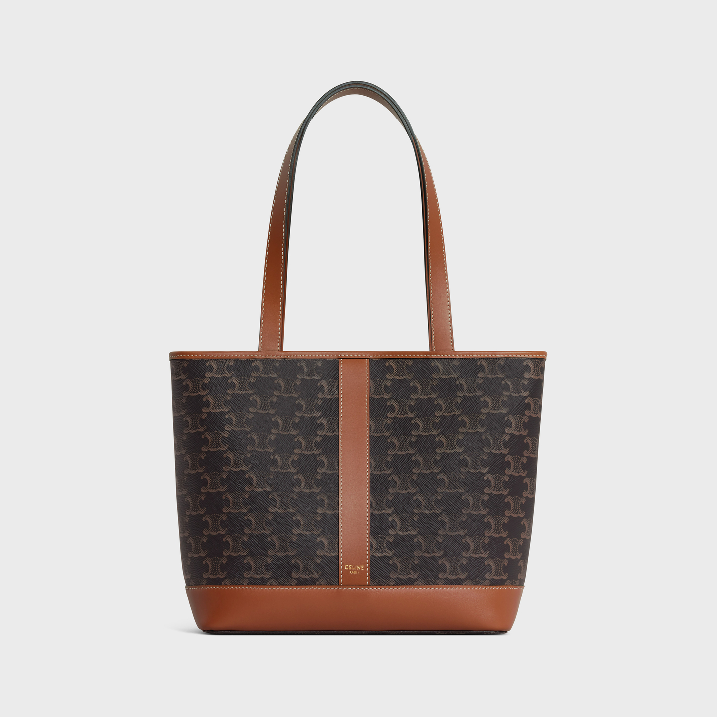 CELINE SMALL CABAS in Triomphe Canvas and calfskin 115082CAS.04LU