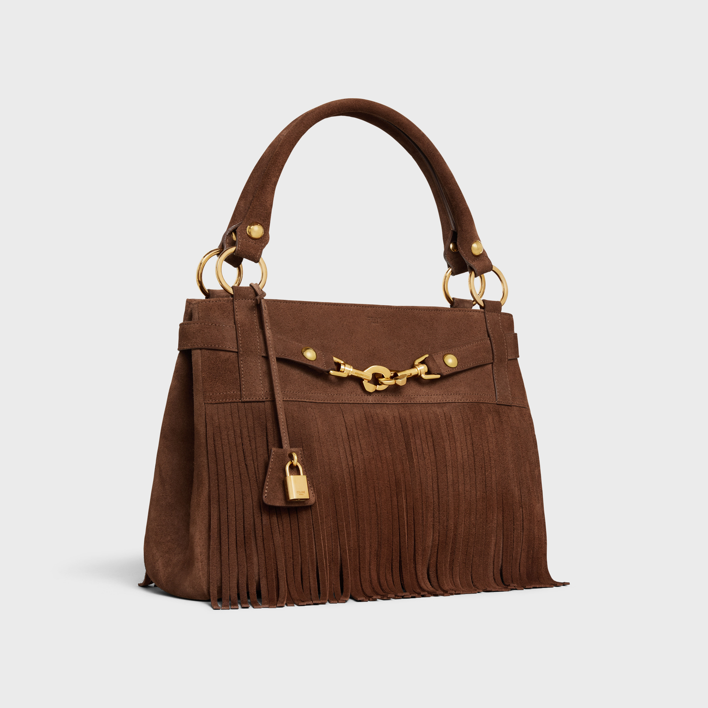 CELINE MEDIUM ANNABEL BAG WITH FRINGES in SUEDE CALFSKIN 114113EZS.19BR