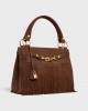 CELINE MEDIUM ANNABEL BAG WITH FRINGES in SUEDE CALFSKIN 114113EZS.19BR