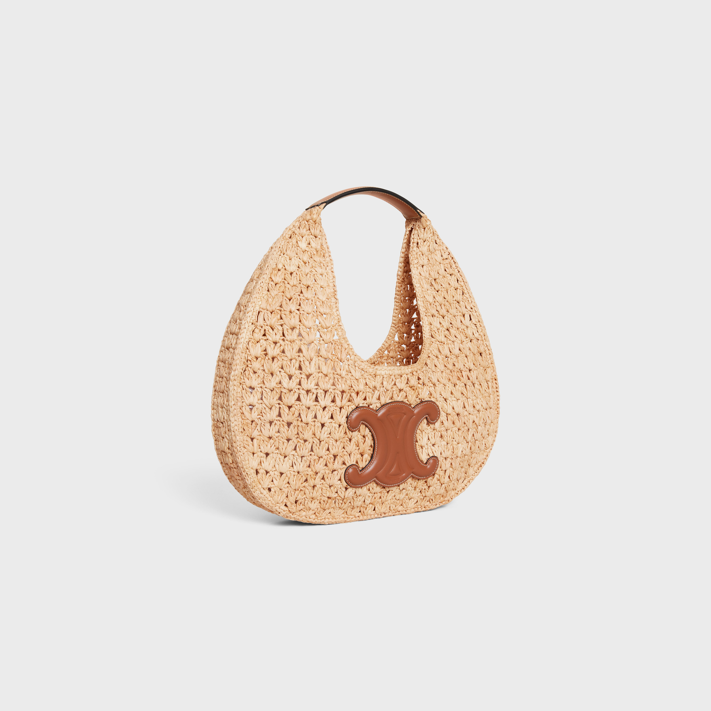 CELINE celine classic panier HOBO BAG in Raffia and Calfskin 112772EYR.02NT