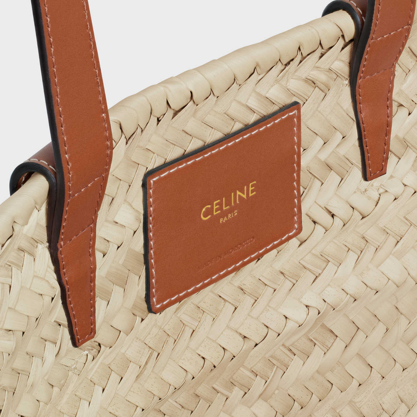 CELINE MEDIUM CELINE CLASSIC PANIER in Palm leaves and Calfskin 192622EFA.04LU